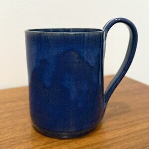 J.B. Coles Pottery Seagrove, NC Coffee Mug Cup 4 1/4" Blue/Purple Glaze - S.B.